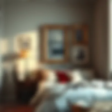 Cozy Bedroom Corner Featuring Framed Artwork Cozy bedroom corner featuring framed artwork