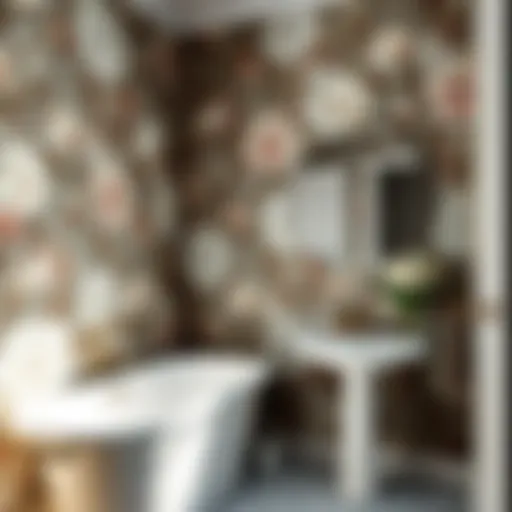 Elegant floral wallpaper design for bathroom