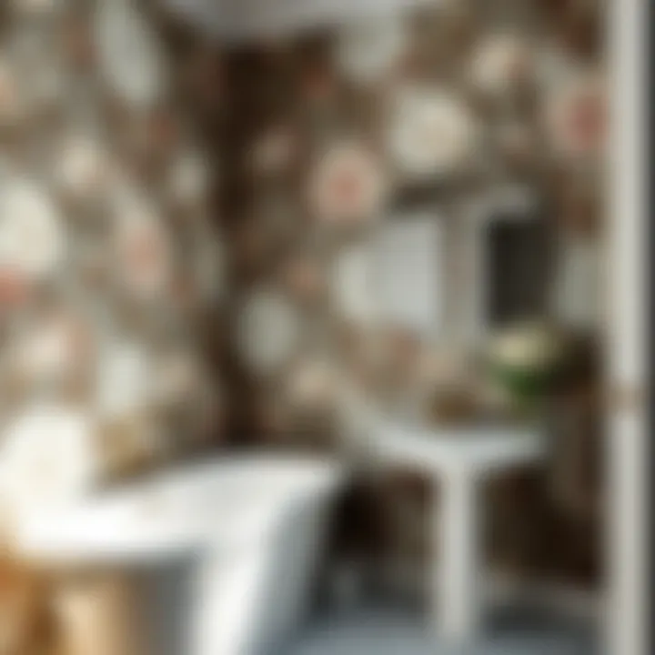 Elegant Floral Wallpaper for Bathroom Aesthetics Elegant floral wallpaper design for bathroom