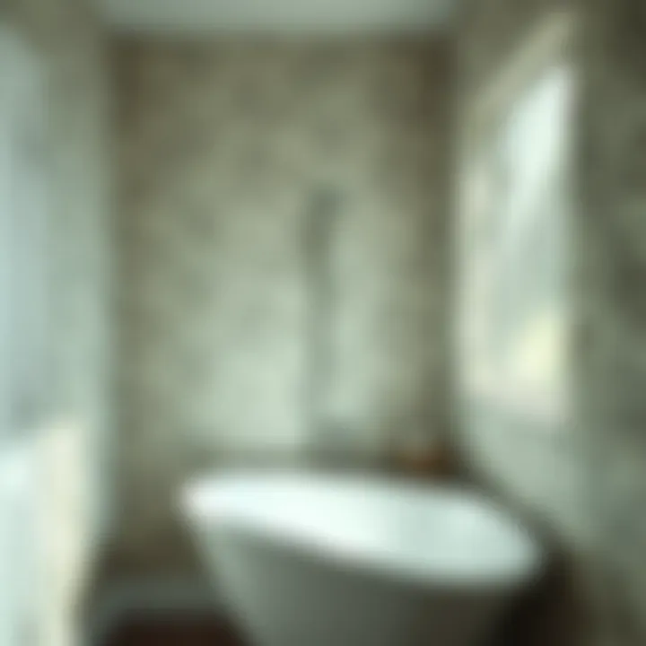 Textured Wallpaper for Durability in Humid Spaces Textured wallpaper showcasing durability in a humid bathroom environment
