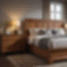Elegant quarter sawn oak bedroom set showcasing rich grain patterns