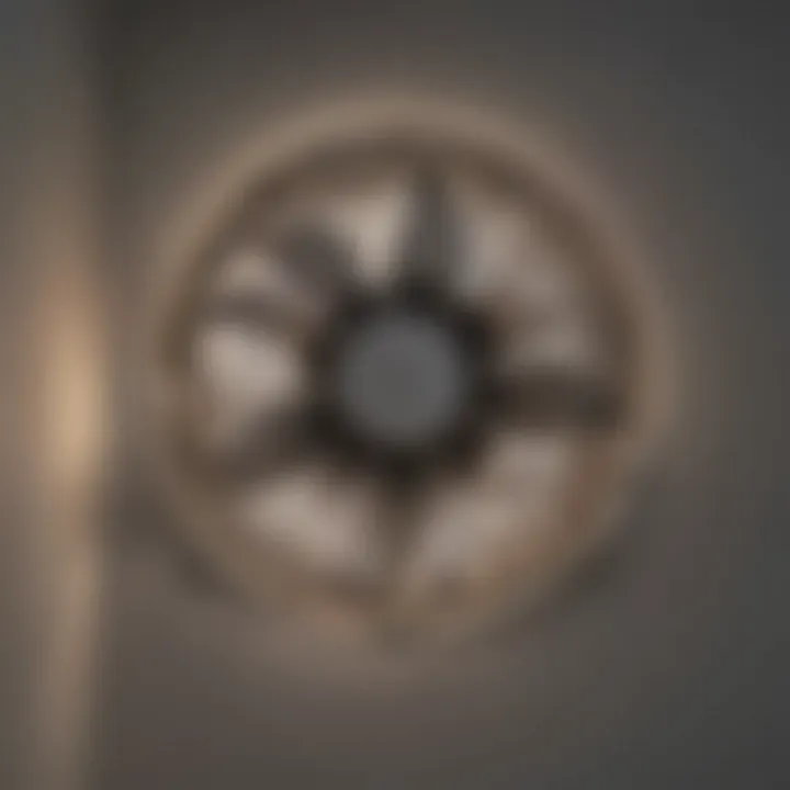 Close-up of modern fan light design with soft glow