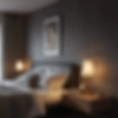 Stylish bedroom ambiance enhanced by a remote control lamp