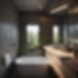 Stylish small window design in a modern bathroom