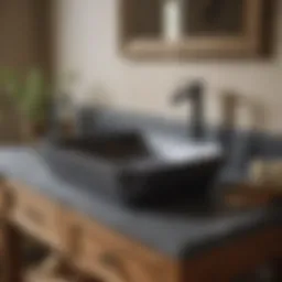 Elegant soapstone sink in a modern bathroom setting