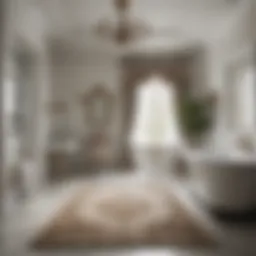 Luxurious Tahari bath rug in elegant bathroom setting