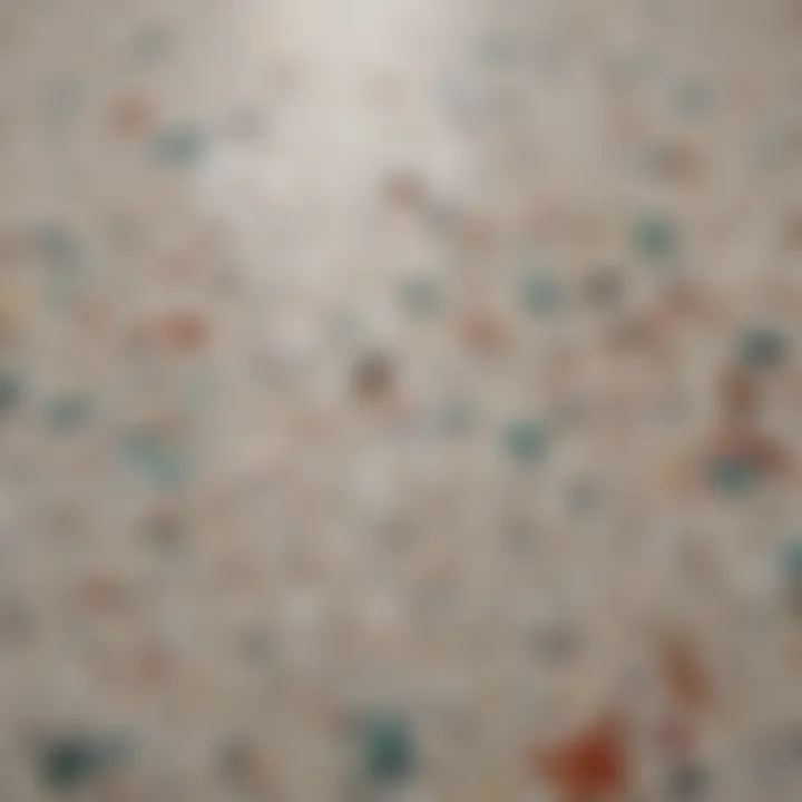 Close-up of terrazzo flooring showcasing materials and textures