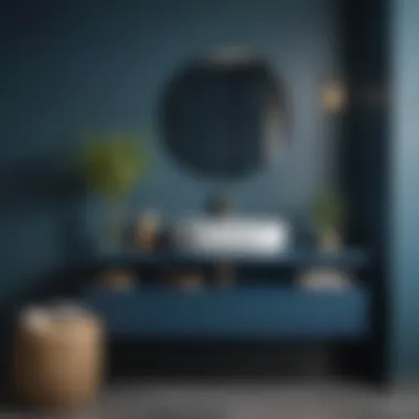 Impact of Color in Design Blue floating vanity with decorative elements and color psychology