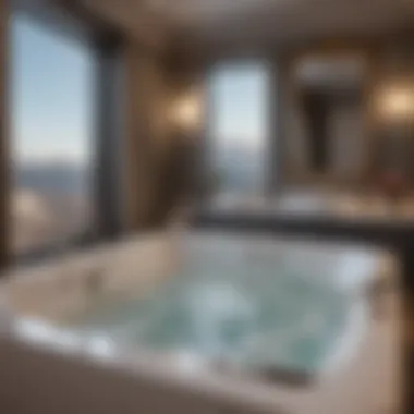 Close-up of jets in a luxurious double bathtub