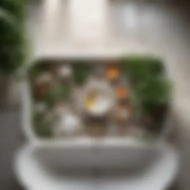 Artful Essentials: A Flat Lay of Relaxation Artistic flat lay of bath essentials and greenery