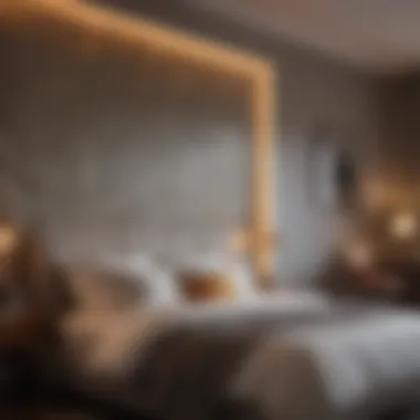 Aesthetic fake wall design with integrated lighting in a cozy bedroom