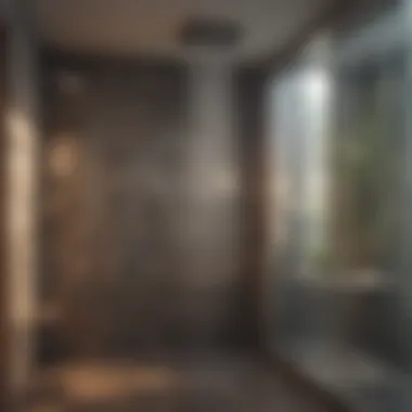 Tranquil Double Shower Atmosphere Tranquil atmosphere created by a double shower with natural elements