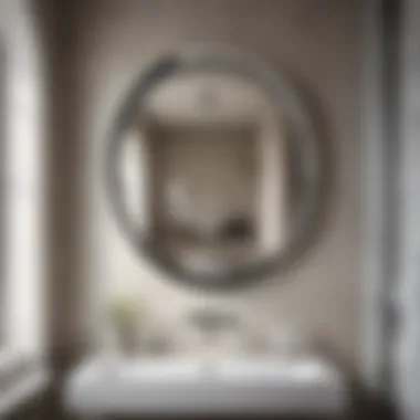 Installation of a chrome arched mirror in a modern bathroom