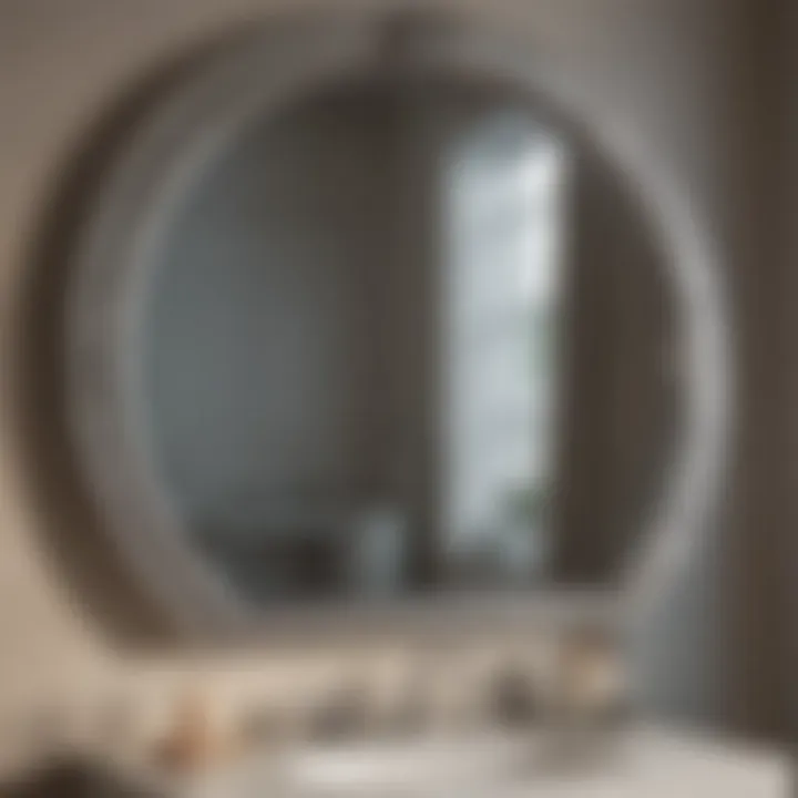 Various styles of chrome arched bathroom mirrors displayed