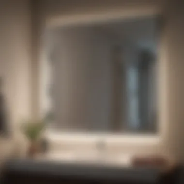 Advanced Lighting Technology in a Bathroom Mirror Close-up of advanced lighting technology in a bathroom mirror