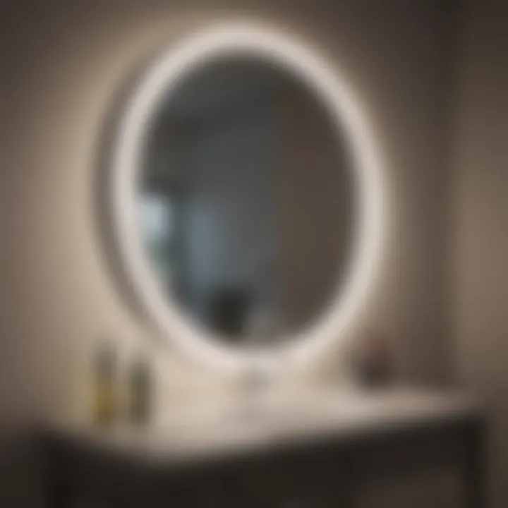 Stylish accessories complementing a large light up mirror