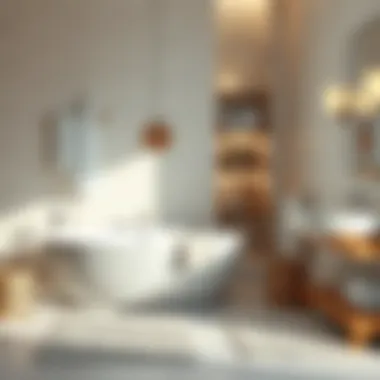 Maintenance tips displayed with pebbles bath rug sets in a wash area