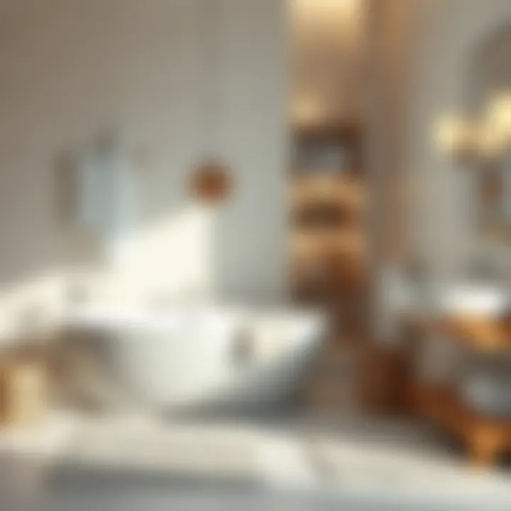 Maintenance tips displayed with pebbles bath rug sets in a wash area