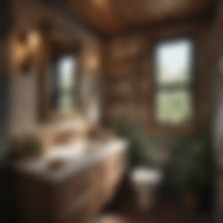 Aesthetic appeal of a tiny house bathroom with unique decor