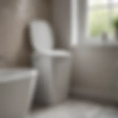 Eco-friendly small white trash can placed in a serene bathroom