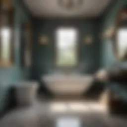 Luxurious bathroom with epoxy paint finish