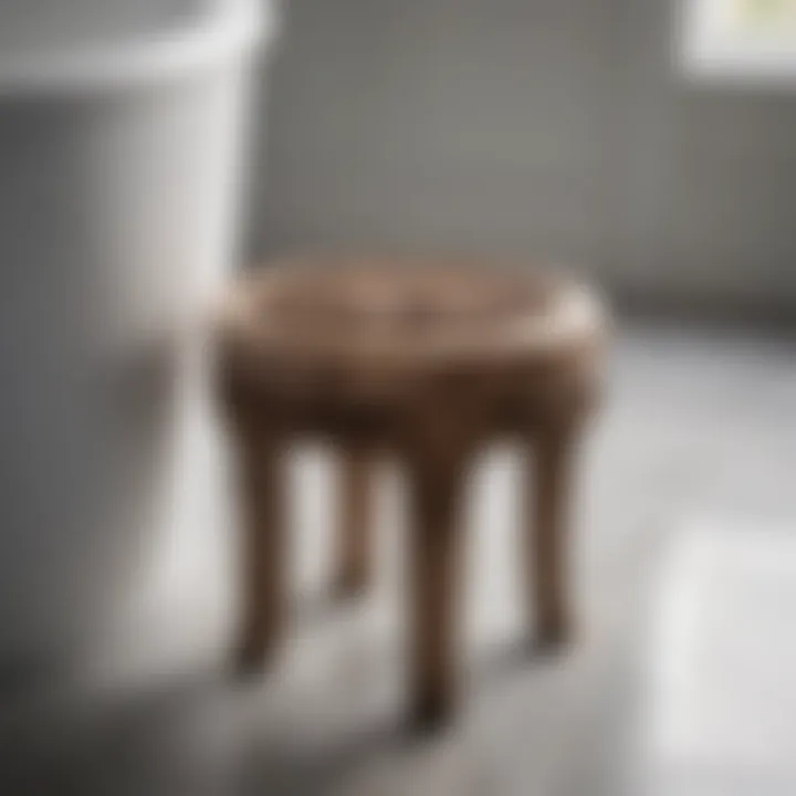 Elegant wooden stool with intricate design