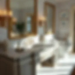 Elegant thick granite bathroom vanity top showcasing luxury