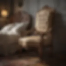 Elegant used bedroom chair with intricate woodwork
