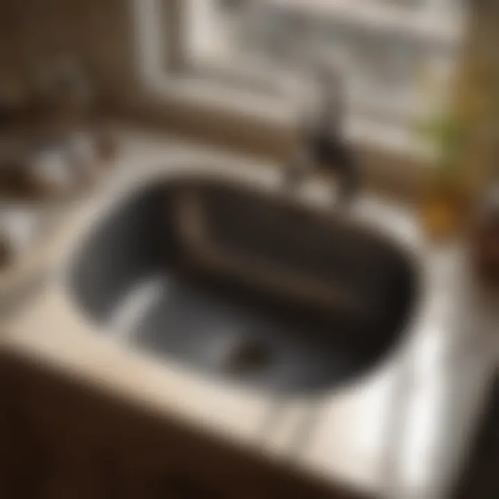 Before and after installation of a vintage drop-in sink