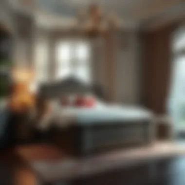 Cozy king bedroom set in a stylish interior