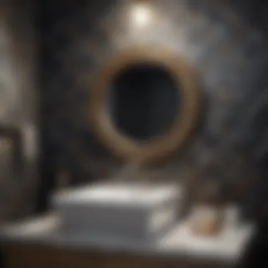 Chic Geometric Patterns to Elevate Your Bathroom Contemporary geometric wallpaper suitable for modern bathrooms