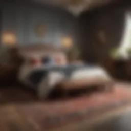 Cozy bedroom featuring a large area rug that anchors the space