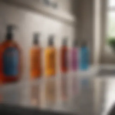 Comparative Analysis of Bathroom Cleaners Various bathroom cleaners on a countertop