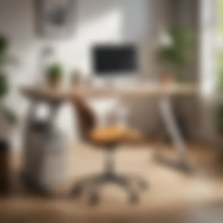 Ergonomic workspace created with an adjustable IKEA desk for comfort