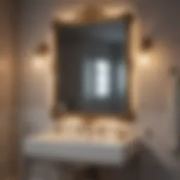 Elegant bathroom featuring vintage milk glass lighting