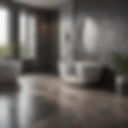 Elegant vinyl flooring in a modern bathroom