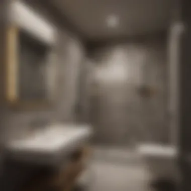 Optimized Compact Bathroom Layout Compact bathroom layout showcasing optimal use of space with a walk-in shower