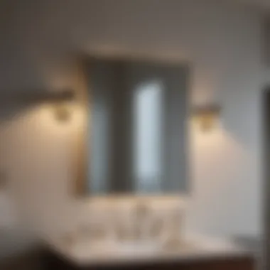 Sleek Wall Sconces for a Minimalist Aesthetic Sleek wall sconces enhancing a minimalist bathroom design.