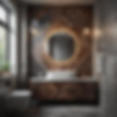 Striking Geometric Panels for a Modern Aesthetic Contemporary bathroom with bold geometric panels