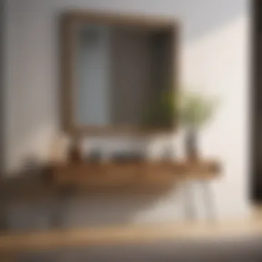 Sleek Minimalist Console Table in Natural Wood Minimalist console table with a sleek design and natural wood finish