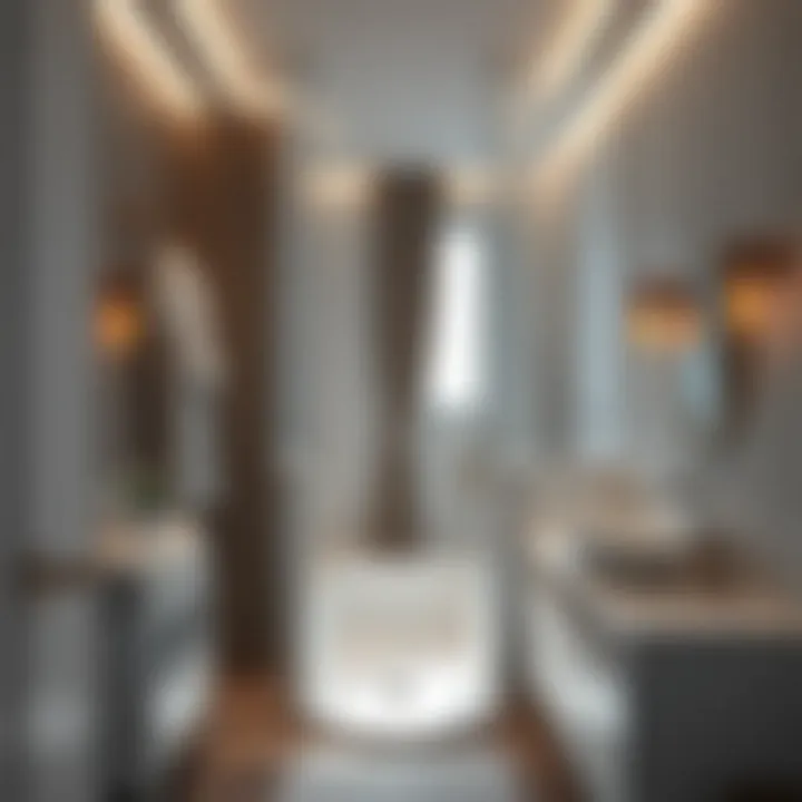 Spatial arrangement in an efficiently designed bathroom