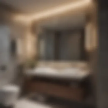 Chic Small Bathroom with Creative Lighting Chic small bathroom featuring creative lighting and decor.