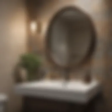 Inviting Small Guest Bathroom with Elegant Tile Choices Inviting small guest bathroom with elegant tile choices and fixtures.