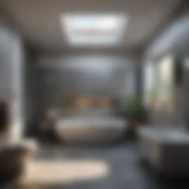 Cozy Bathroom Atmosphere Cozy bathroom atmosphere created by a beautifully designed skylight
