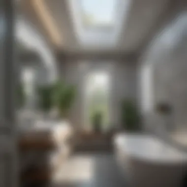 Modern Skylight Integration Modern skylight integration with contemporary bathroom fixtures