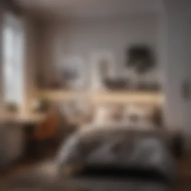 Compact Bedroom Design with Workspace Stylish decor in a compact bedroom with a workspace