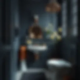Small dark bathroom with elegant color palette