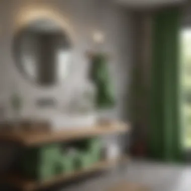 Stylish Bathroom Aesthetics with Kelly Green Towels Stylish bathroom setup with kelly green towels enhancing overall aesthetics