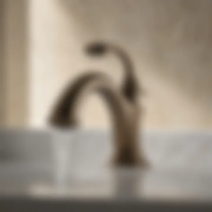 Close-up of Kohler faucet handle crafted from durable materials.