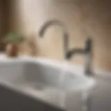 Sleek modern Kohler faucet design showcasing a high arc spout.